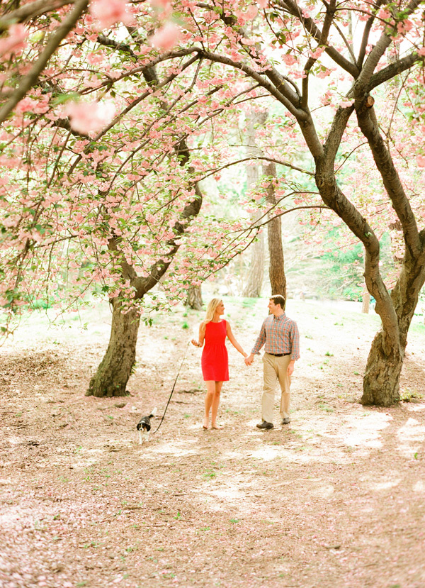 Central Park Engagement pictures in the spring